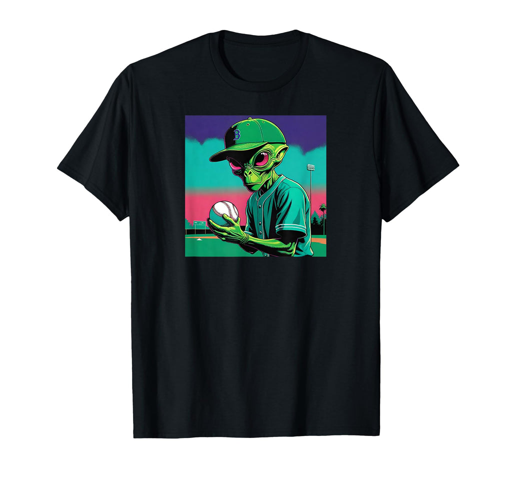 Alien Pitcher Baseball T-Shirt - Custom Art Print Men Women - T-Shirt, Sweatshirt, Hoodie
