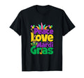 Peace Love Mardi Gras T-Shirt - Novelty Apparel for Adults - T-Shirt, Sweatshirt, Hoodie