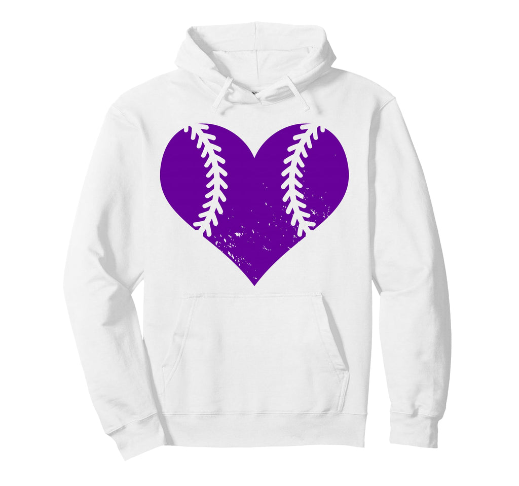 Softball Heart Funny Baseball Hoodie - Casual Everyday Wear Men Women - T-Shirt, Sweatshirt, Hoodie