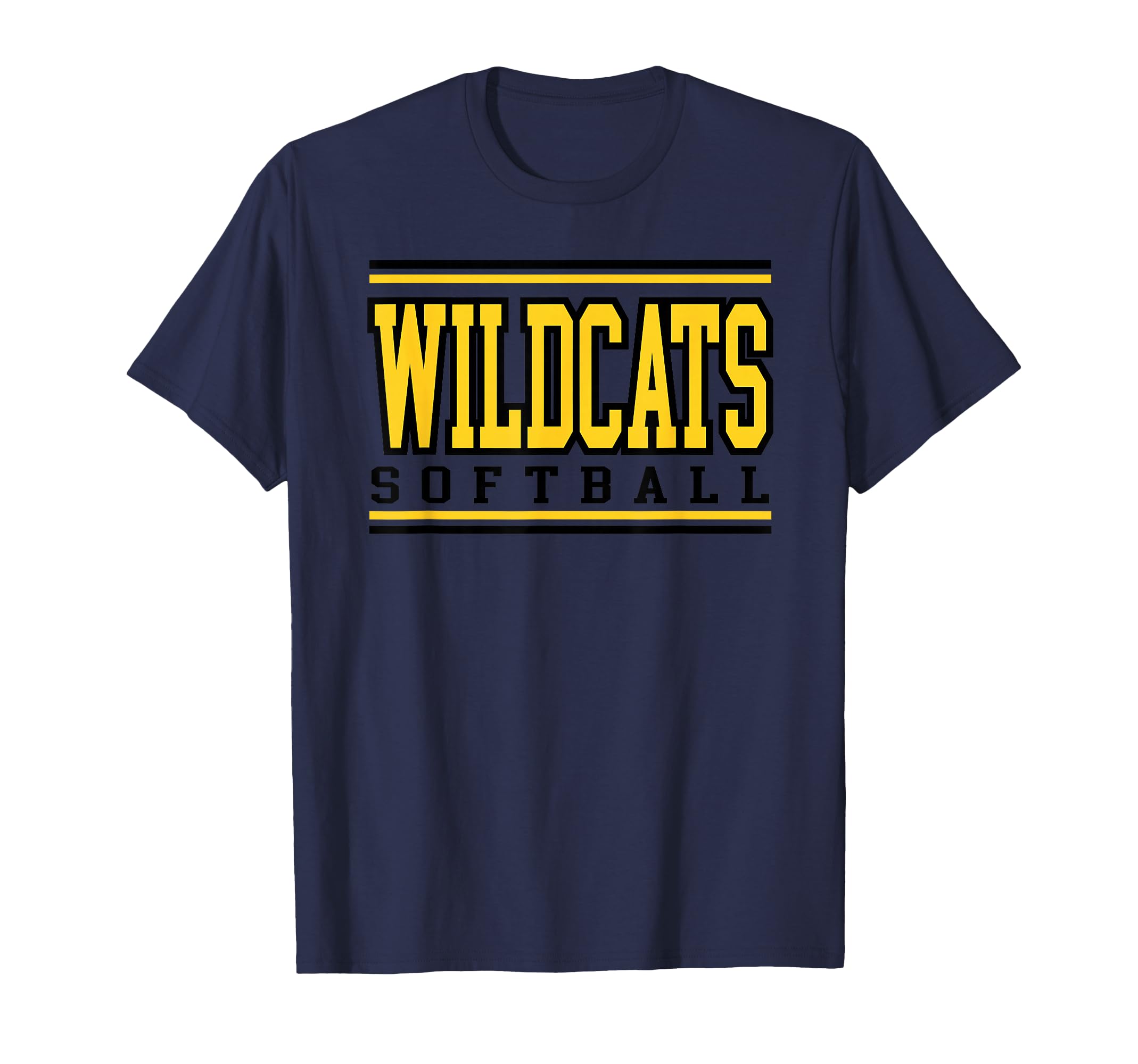 Wildcats Softball Mom Game Day Yellow T-Shirt - Graphic Print Unisex - T-Shirt, Sweatshirt, Hoodie