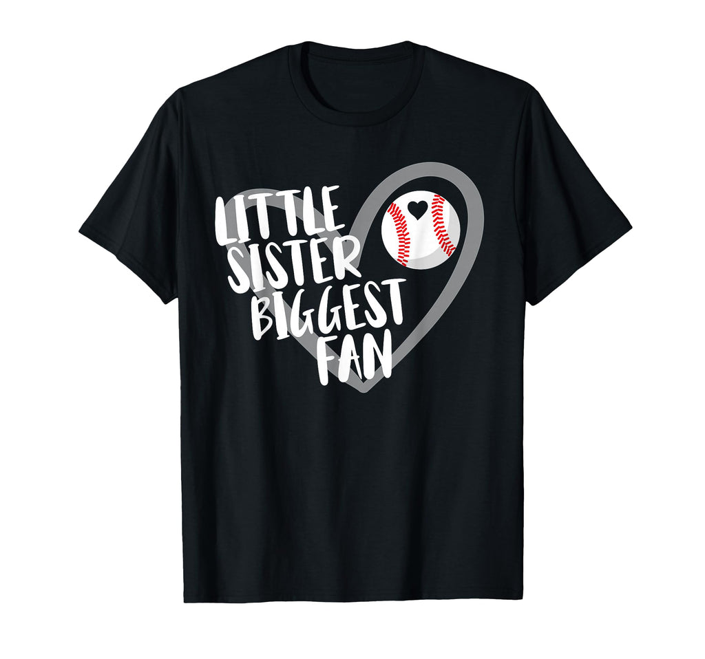 Little Sister Biggest Fan Baseball T-Shirt - Graphic Print for Adults - T-Shirt, Sweatshirt, Hoodie