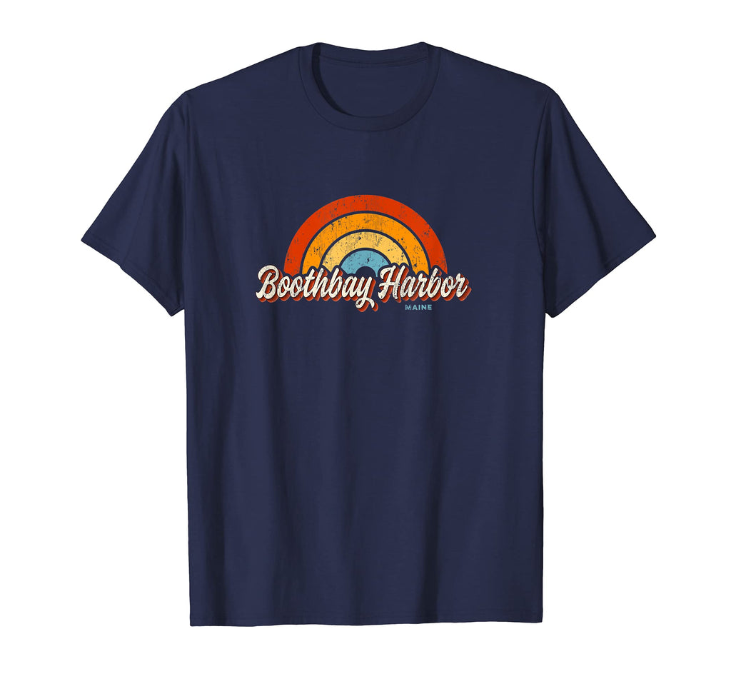 Boothbay Harbor Maine Me Rainbow 70S T-Shirt - Streetwear Style for Adults - T-Shirt, Sweatshirt, Hoodie