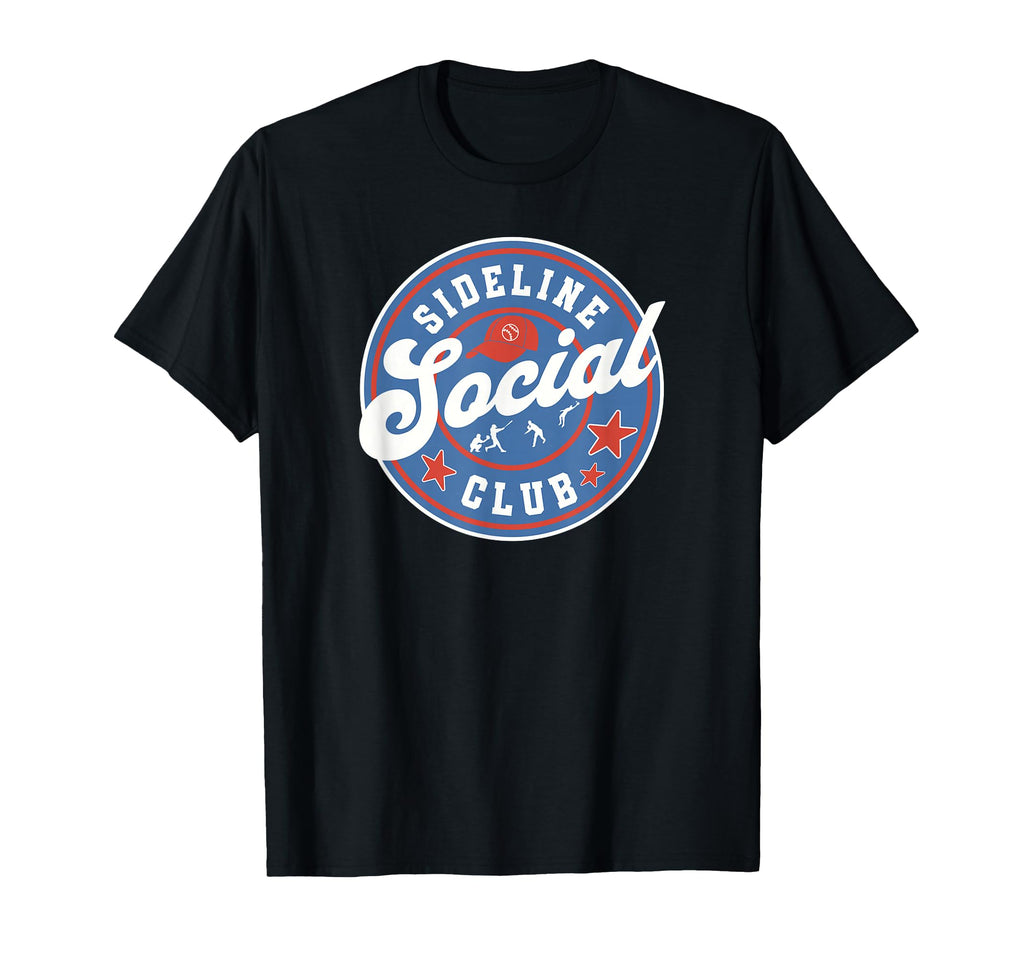 Funny Baseball Mom Sideline Social Club T-Shirt - Custom Art Print Unisex - T-Shirt, Sweatshirt, Hoodie