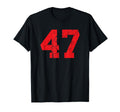 Red Distressed Sports Team Number 47 T-Shirt - Aesthetic Graphic Men Women - T-Shirt, Sweatshirt, Hoodie