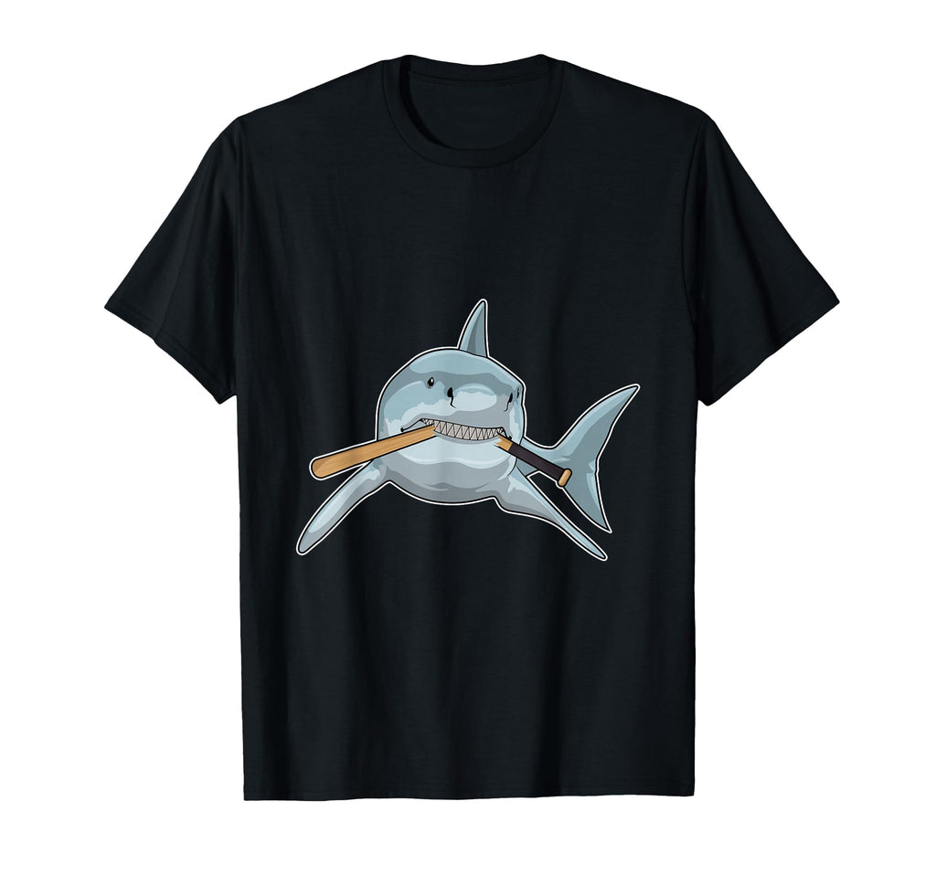 Shark Baseball Baseball Bat Sports T-Shirt - Minimalist Print Unisex - T-Shirt, Sweatshirt, Hoodie