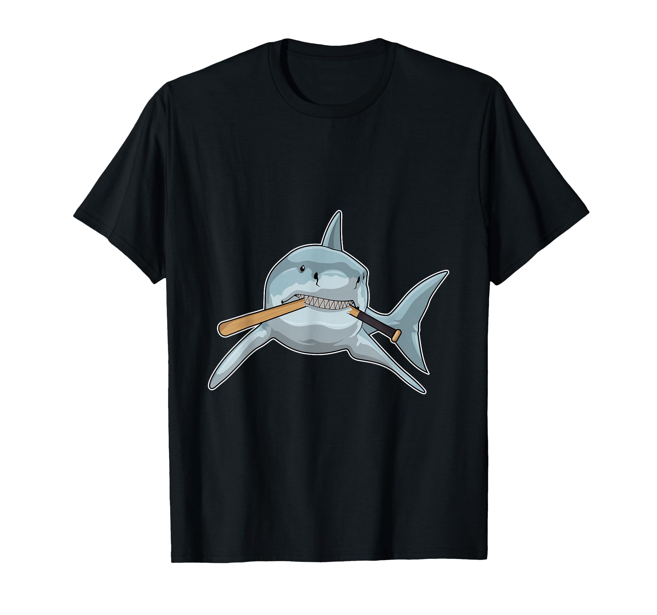Shark Baseball Baseball Bat Sports T-Shirt - Minimalist Print Unisex - T-Shirt, Sweatshirt, Hoodie