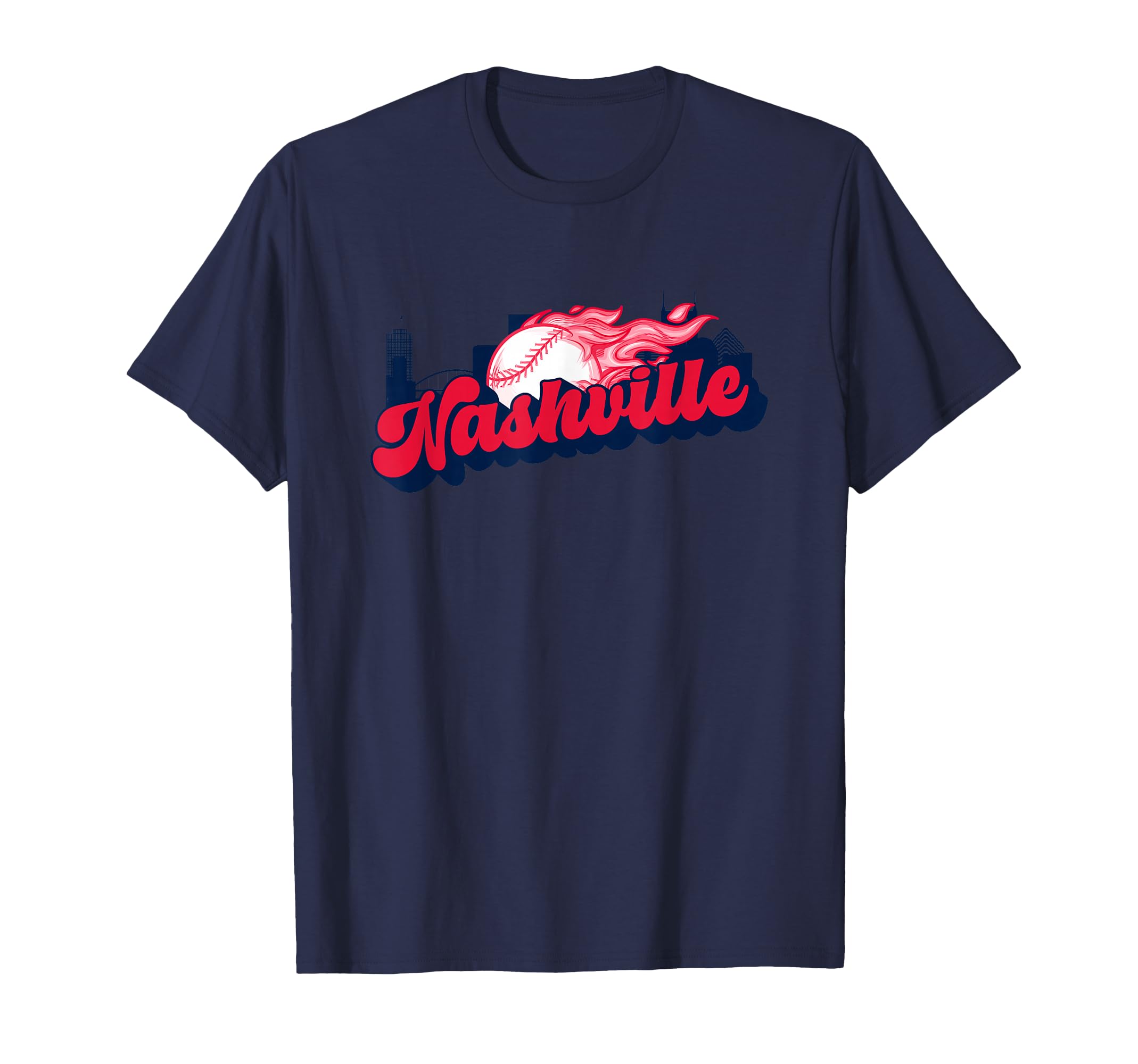 Nashville Baseball City Skyline T-Shirt - Novelty Apparel Men Women - T-Shirt, Sweatshirt, Hoodie