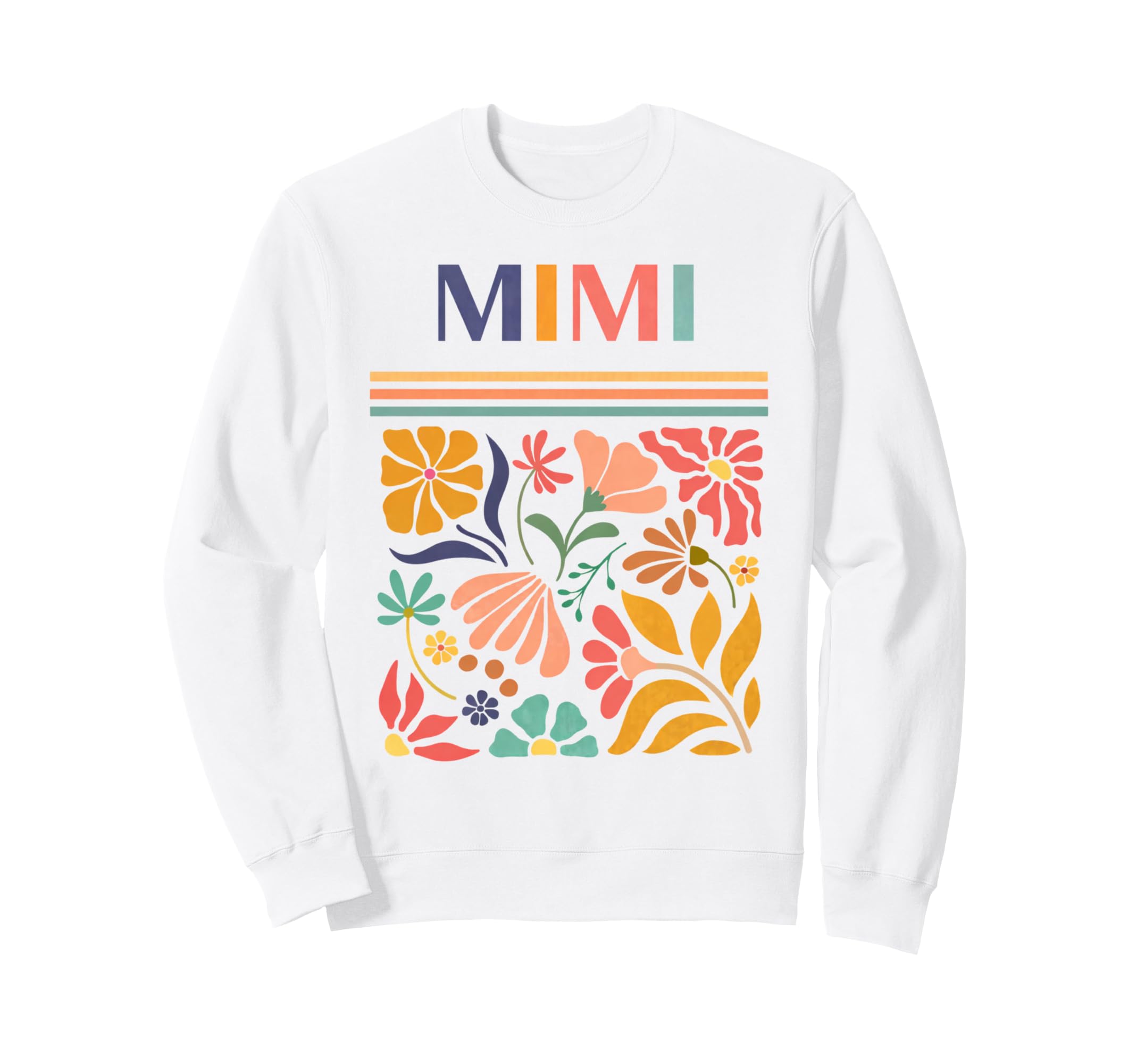 Mimi Boho Floral Folk Art Flowers Sweatshirt - Graphic Print for Adults - T-Shirt, Sweatshirt, Hoodie