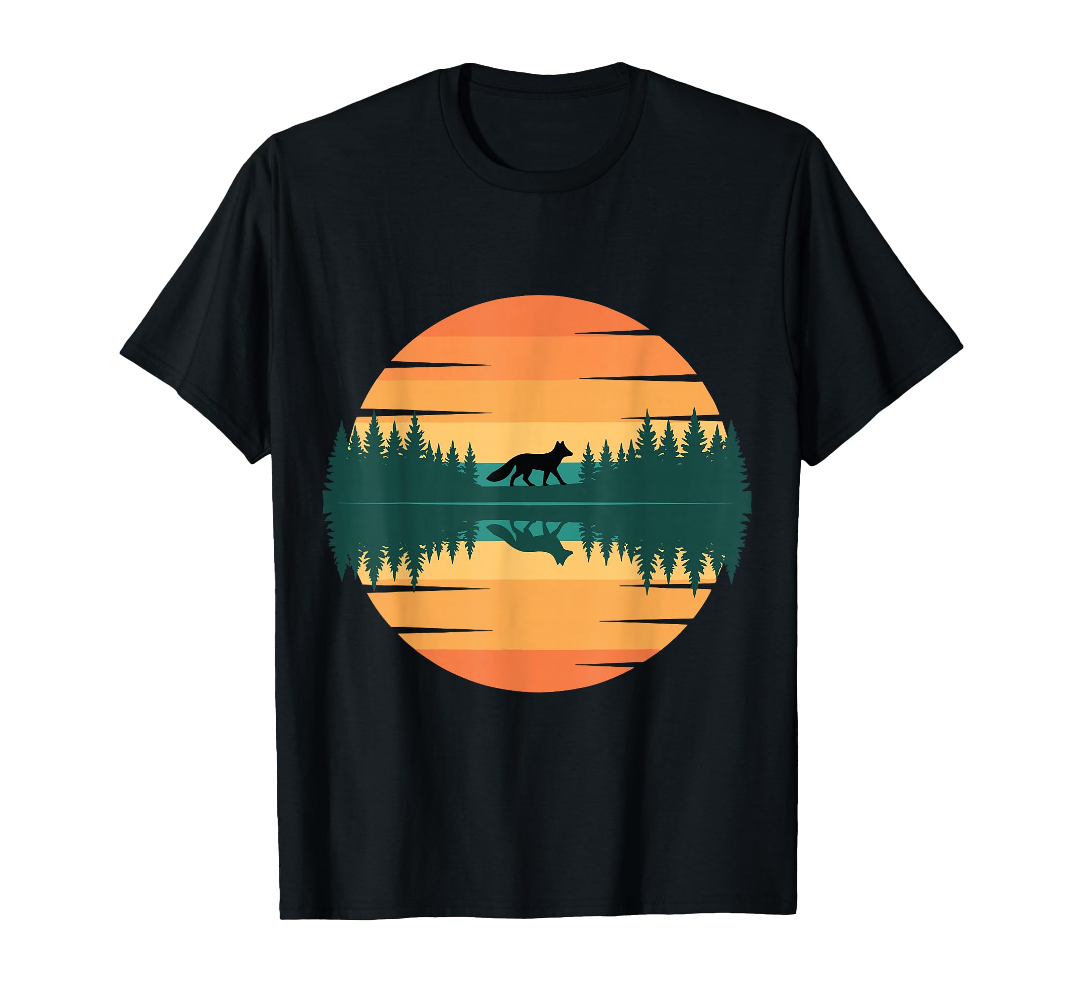 Minimalist Fox Silhouette Forest T-Shirt - Minimalist Print for Adults - T-Shirt, Sweatshirt, Hoodie