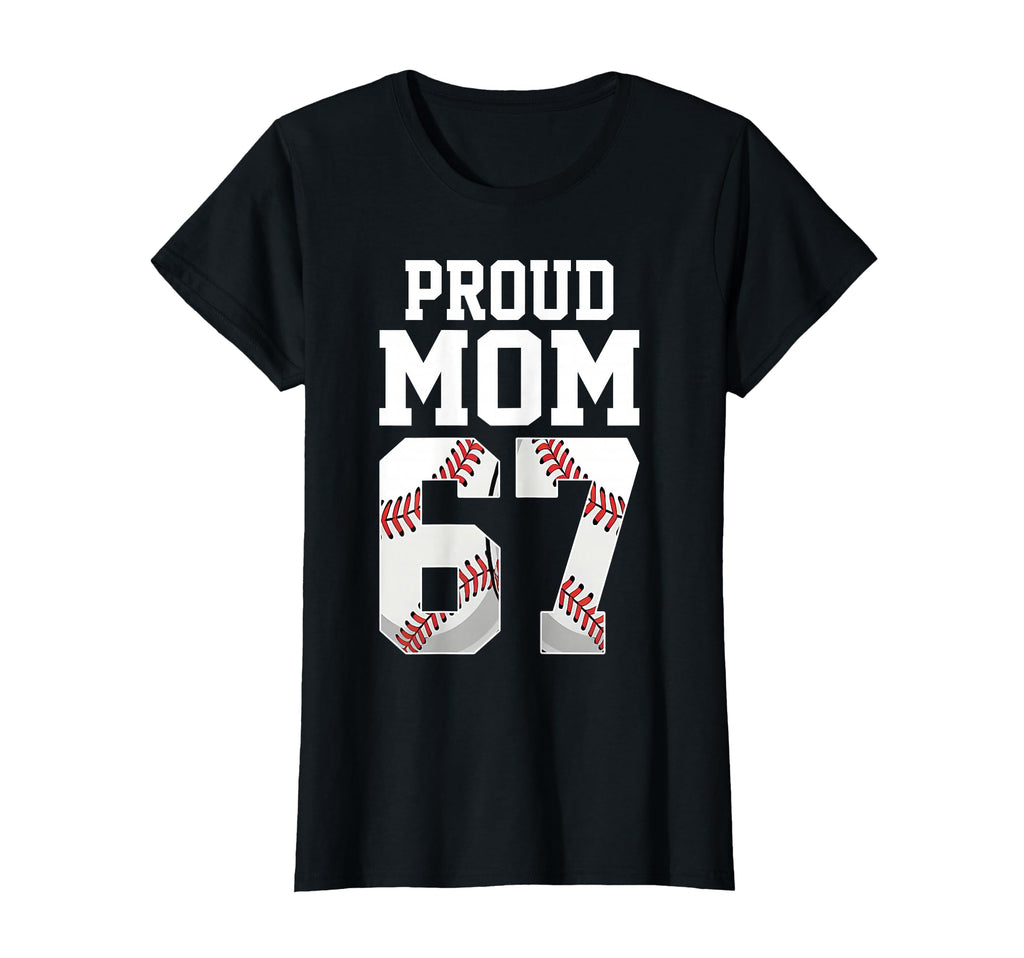 Womens Proud Mom Baseball Player Number T-Shirt - Custom Art Print Unisex - T-Shirt, Sweatshirt, Hoodie