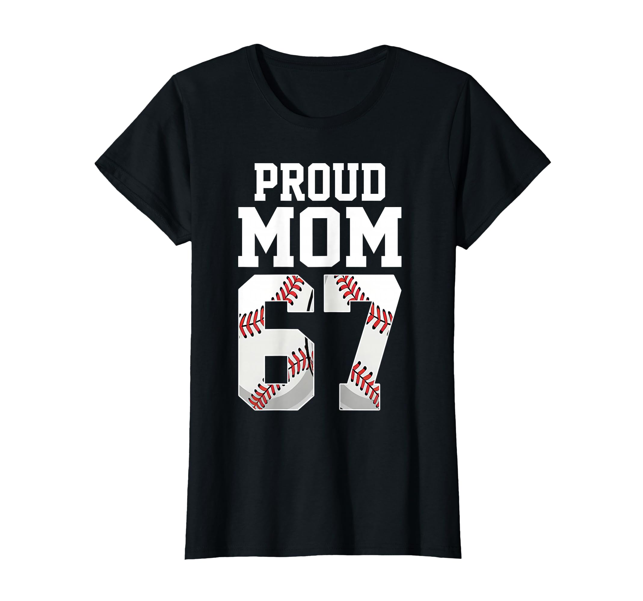 Womens Proud Mom Baseball Player Number T-Shirt - Custom Art Print Unisex - T-Shirt, Sweatshirt, Hoodie