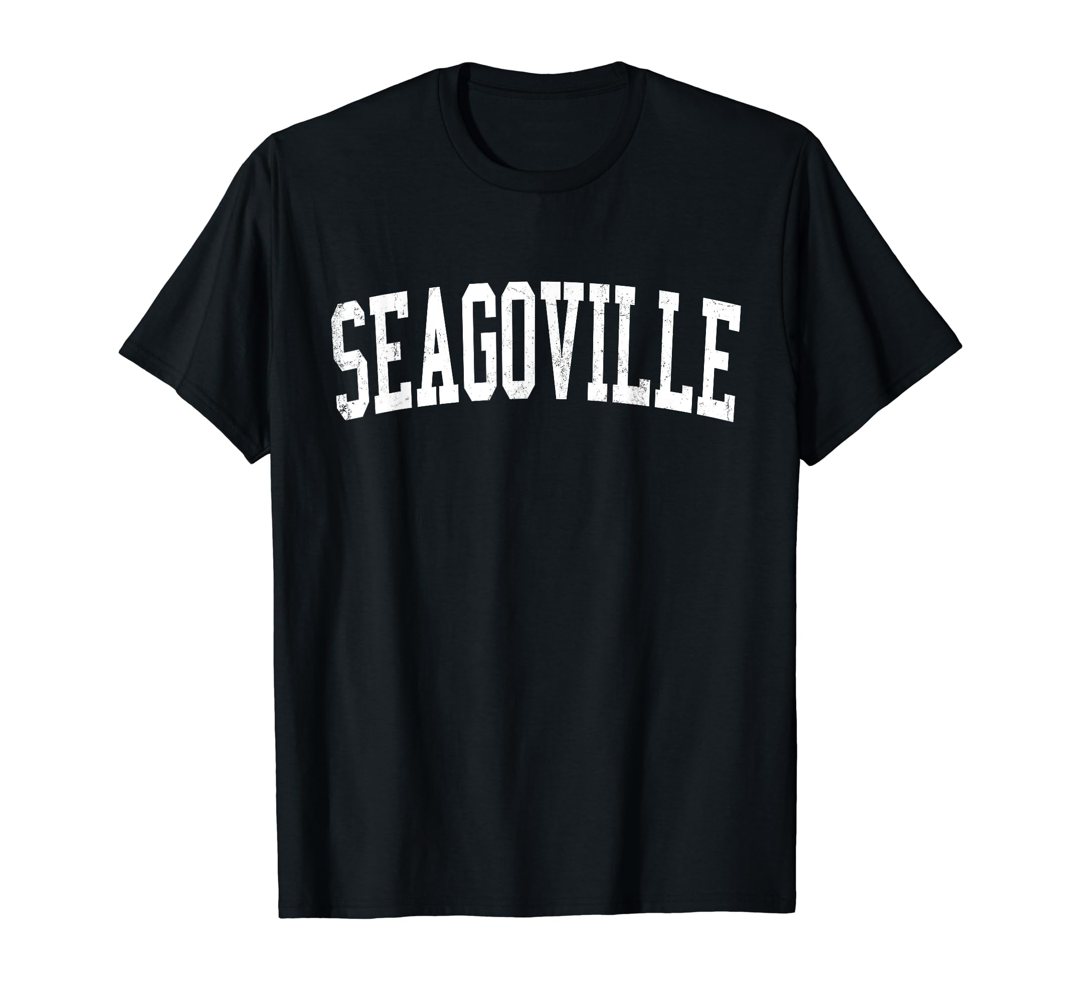 Seagoville Tx Distressed White Varsity T-Shirt - Custom Art Print Men Women - T-Shirt, Sweatshirt, Hoodie