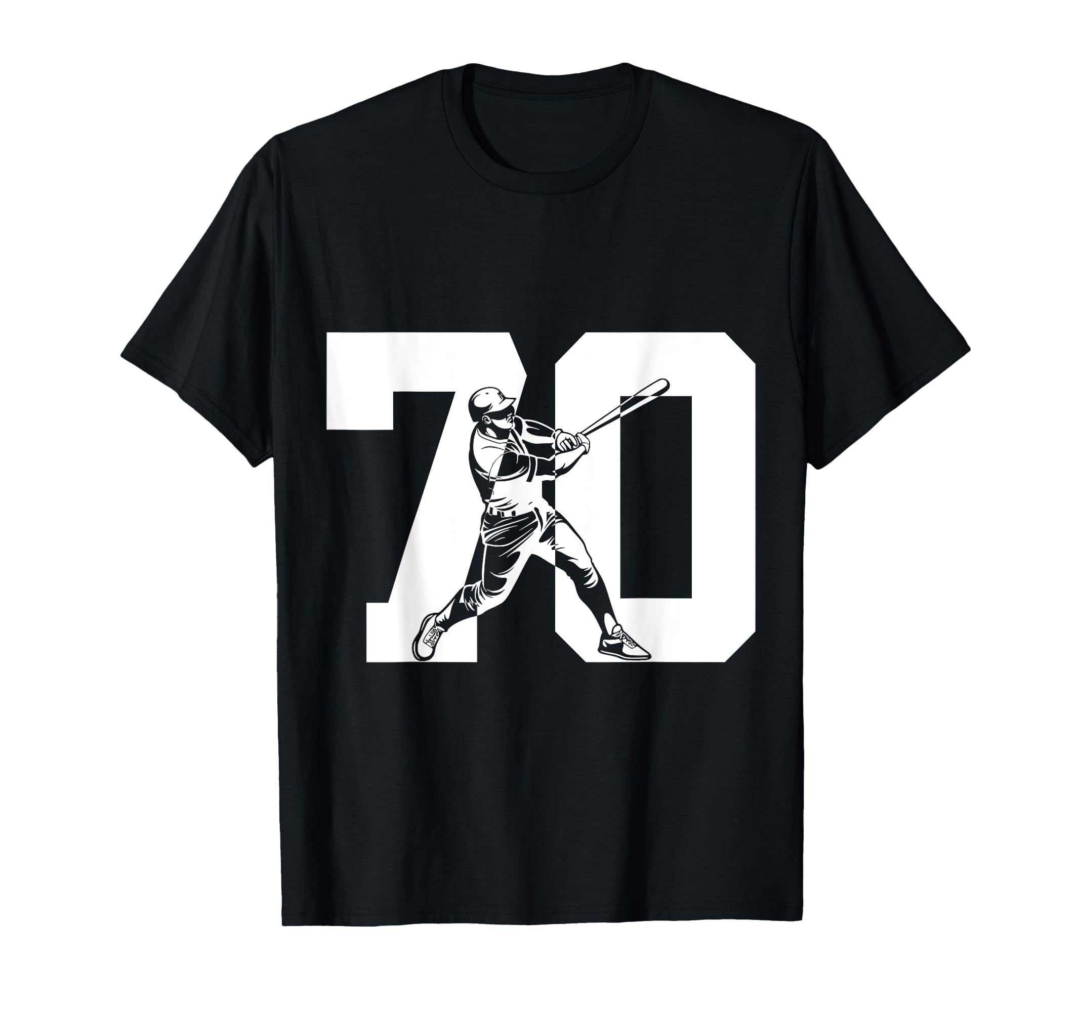 Number 70 Years Baseball 70Th Birthday T-Shirt - Unique Graphic Men Women - T-Shirt, Sweatshirt, Hoodie