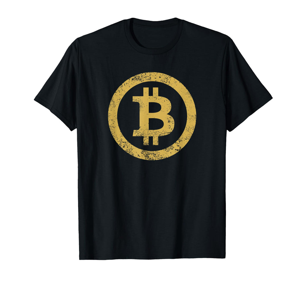 Bitcoin Btc Logo Distressed T-Shirt - Fun Novelty Design for Adults - T-Shirt, Sweatshirt, Hoodie