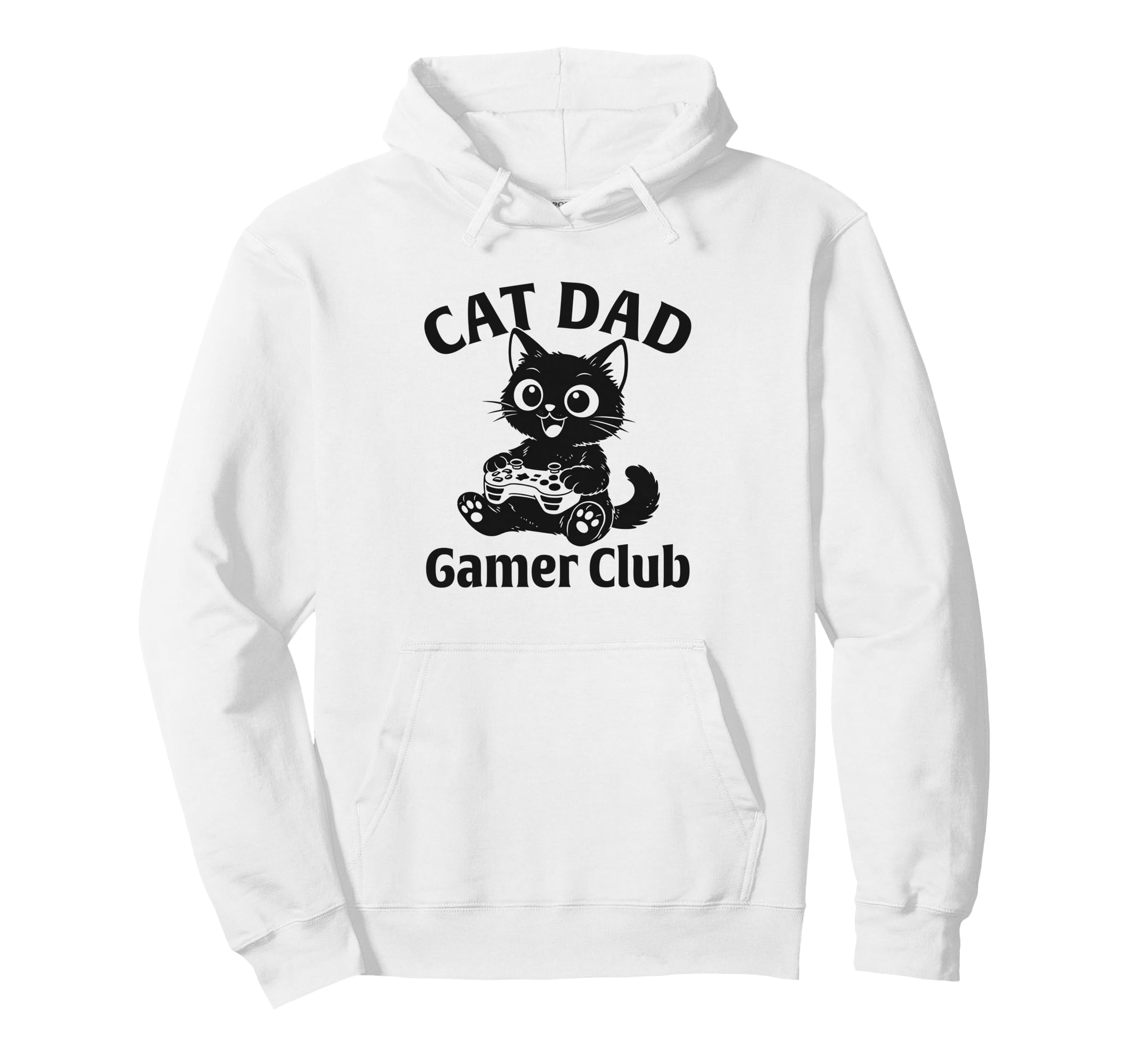 Cat Dad Gamer Club Gaming Husband Hoodie - Custom Art Print Men Women - T-Shirt, Sweatshirt, Hoodie