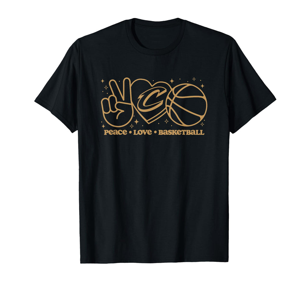 Nba Cleveland Cavaliers Peace Love T-Shirt - Trendy Graphic for Adults - T-Shirt, Sweatshirt, Hoodie