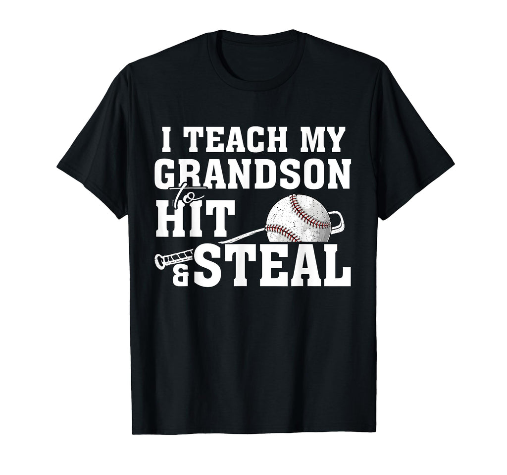 I Teach My Grandson To Hit And Steal T-Shirt - Minimalist Print Unisex - T-Shirt, Sweatshirt, Hoodie
