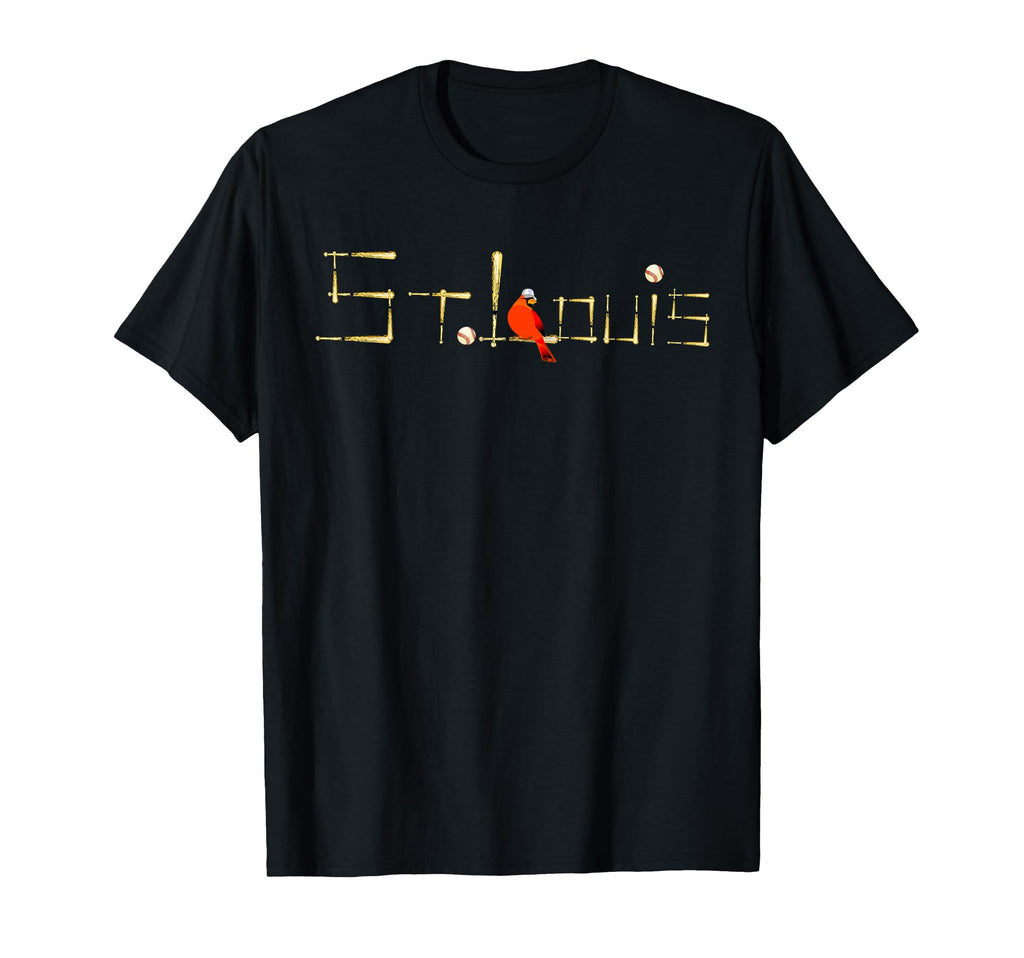 Saint Louis Red Cardinal Bat Font T-Shirt - Streetwear Style Men Women - T-Shirt, Sweatshirt, Hoodie