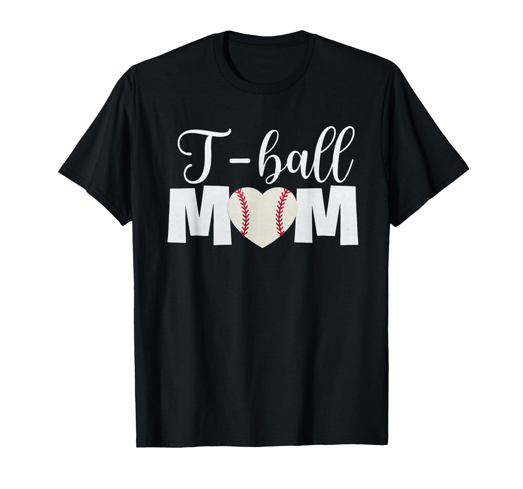 T Ball Mom Heart Baseball Softball T-Shirt - Unique Graphic for Adults - T-Shirt, Sweatshirt, Hoodie
