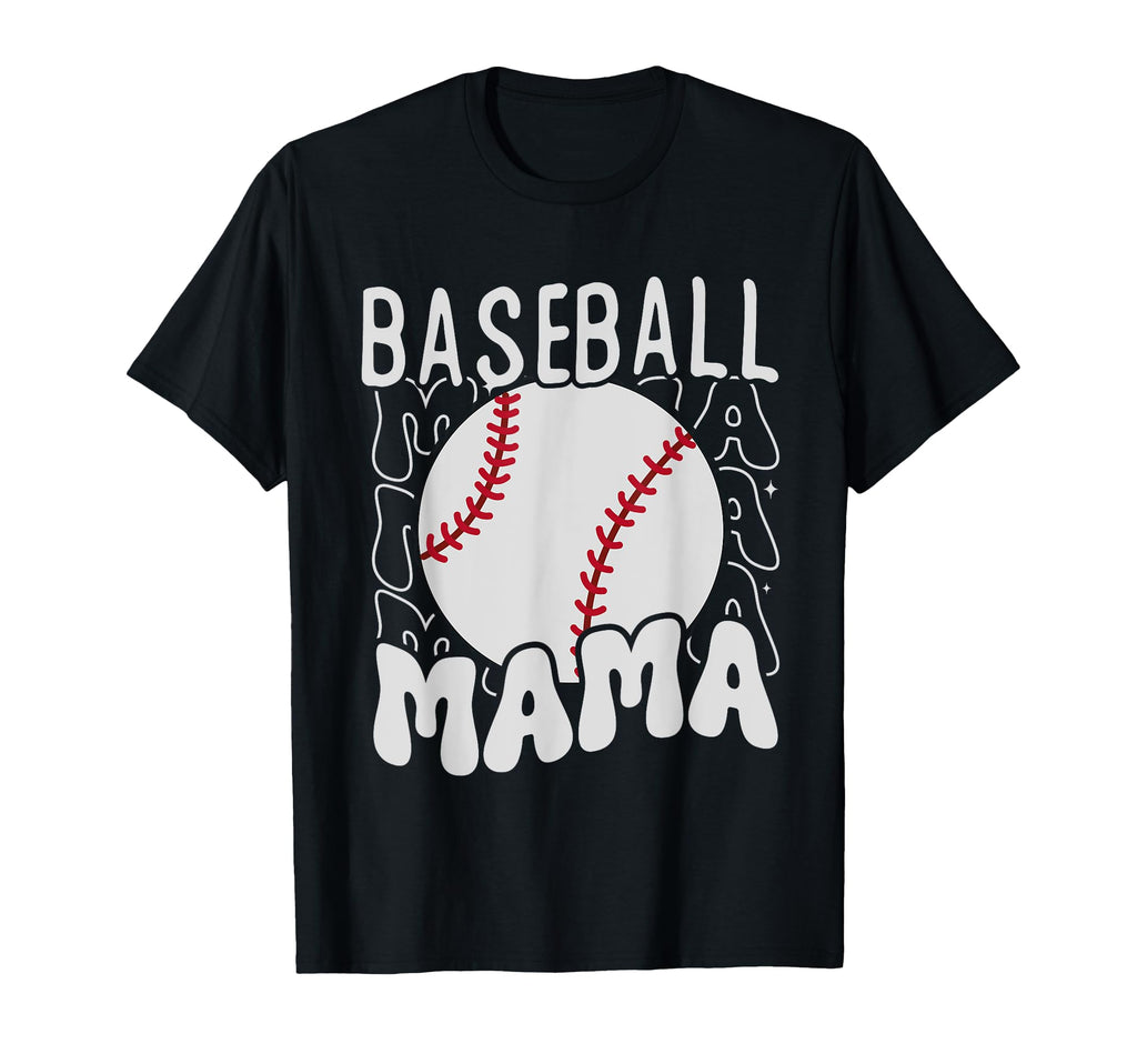 Groovy Baseball Mama Baseball T-Shirt - Casual Everyday Wear for Adults - T-Shirt, Sweatshirt, Hoodie