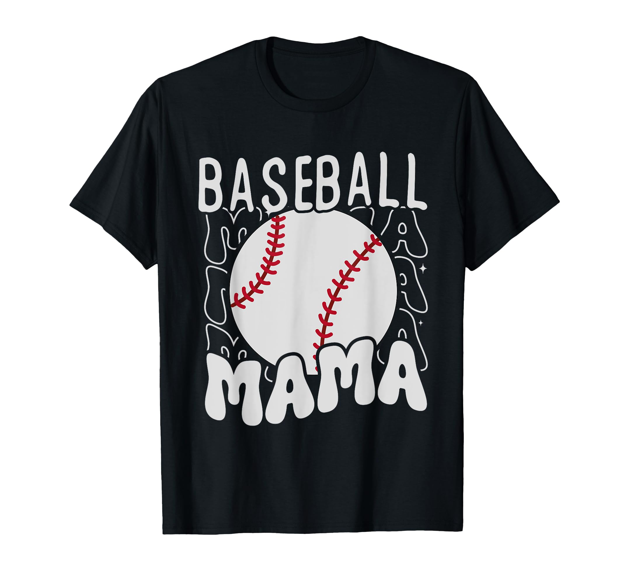 Groovy Baseball Mama Baseball T-Shirt - Casual Everyday Wear for Adults - T-Shirt, Sweatshirt, Hoodie