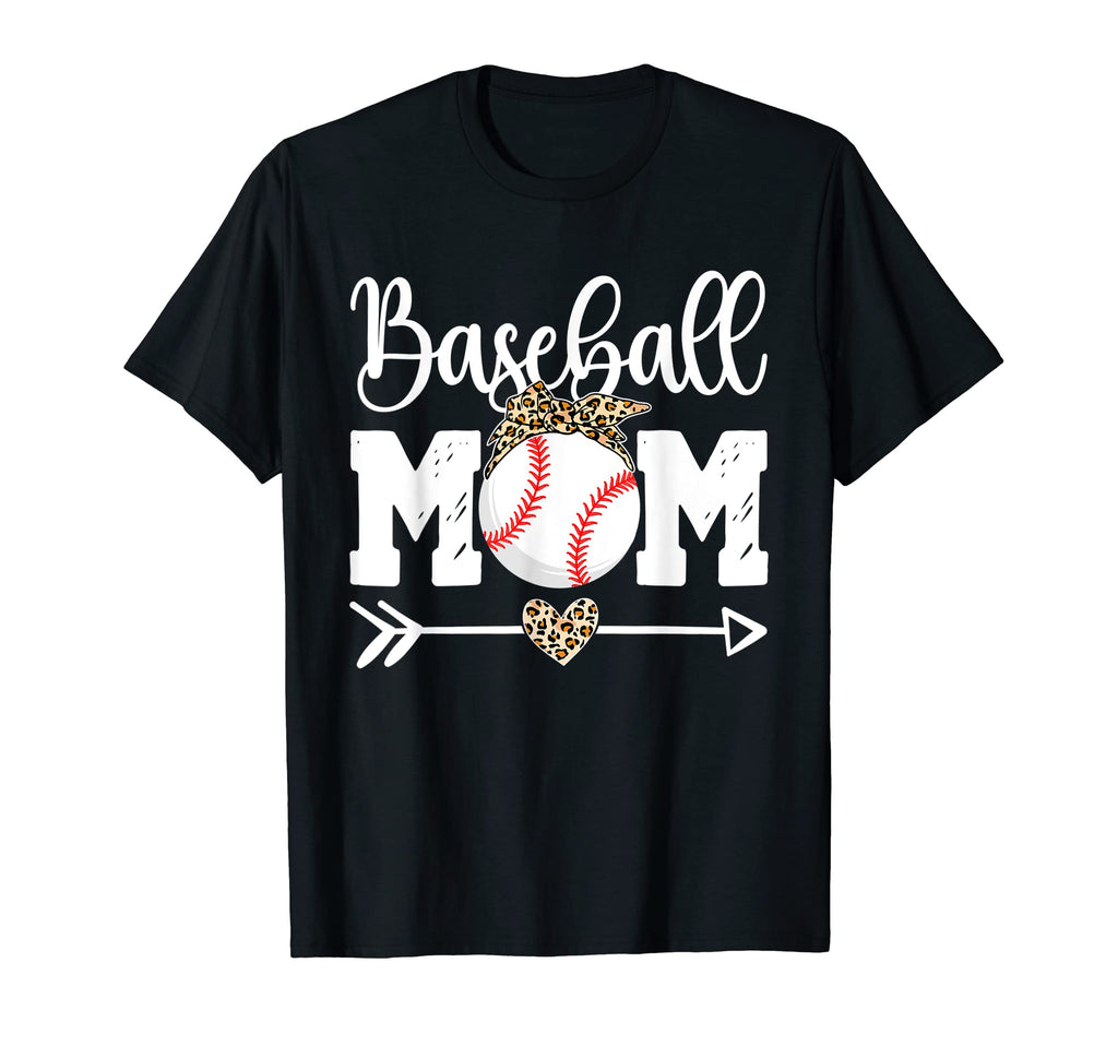 Leopard Baseball Mom Cheering Mothers Day T-Shirt - Minimalist Print Unisex - T-Shirt, Sweatshirt, Hoodie