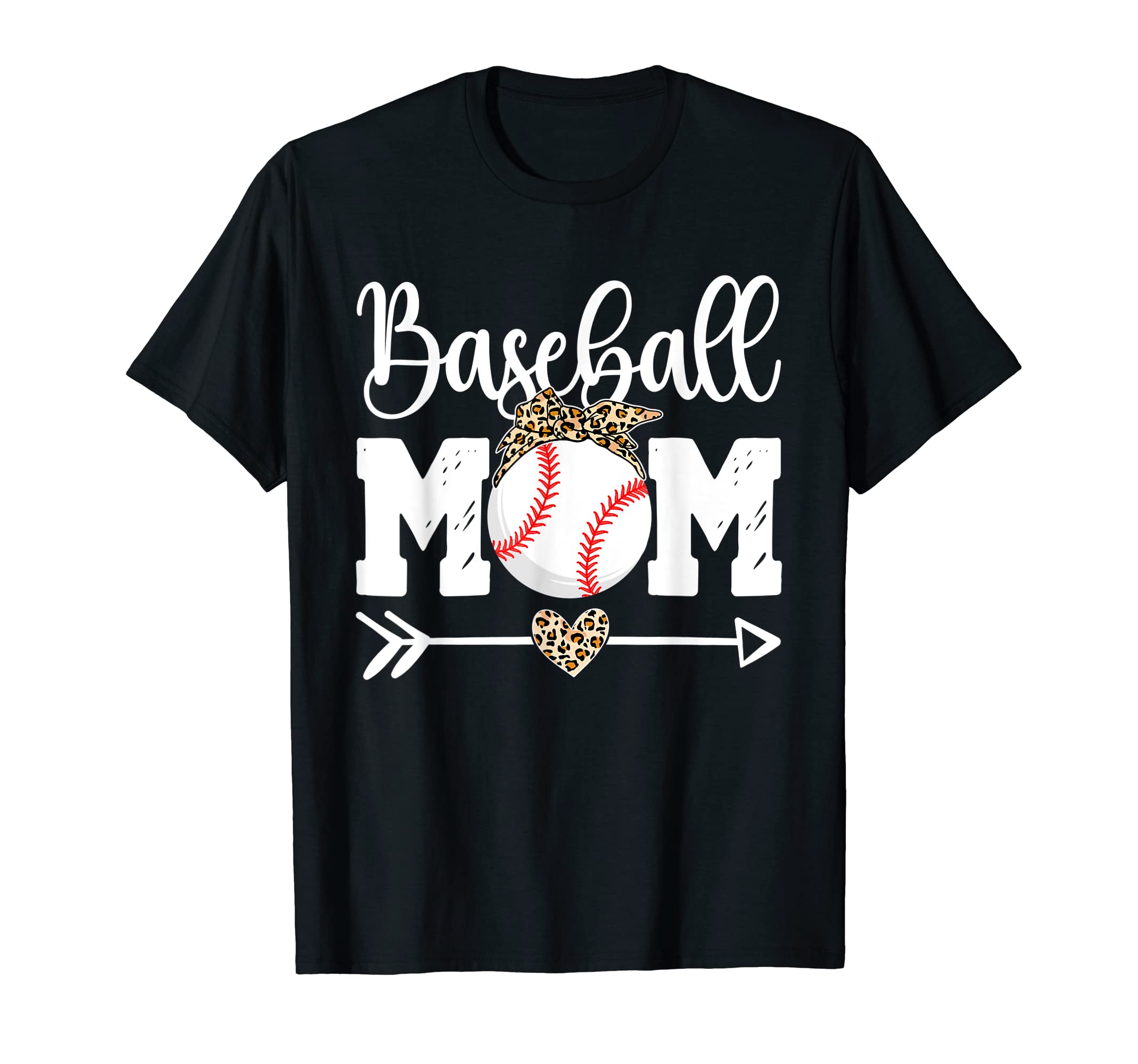 Leopard Baseball Mom Cheering Mothers Day T-Shirt - Minimalist Print Unisex - T-Shirt, Sweatshirt, Hoodie