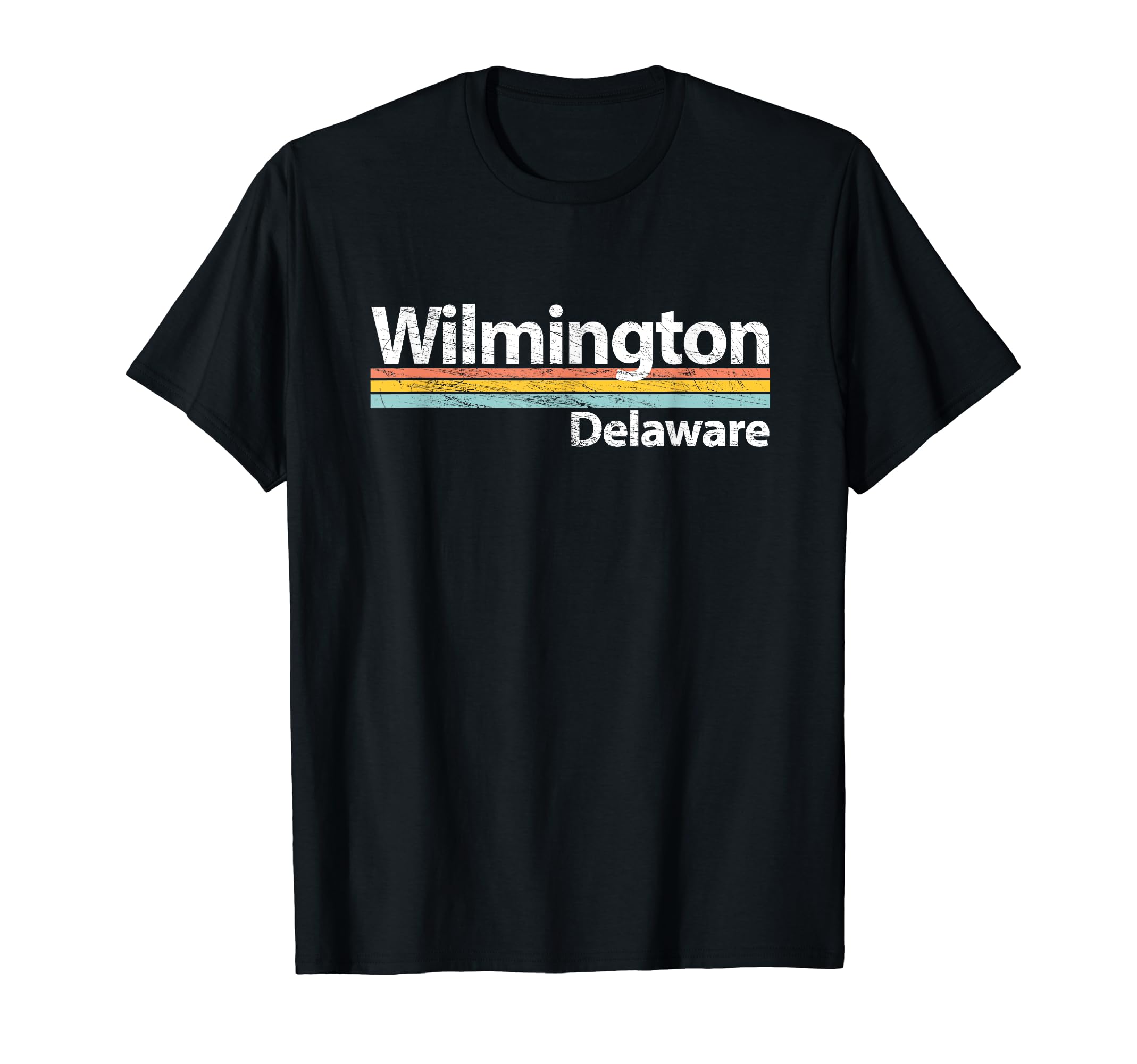Wilmington Delaware Worn Stripes T-Shirt - Graphic Print for Adults - T-Shirt, Sweatshirt, Hoodie