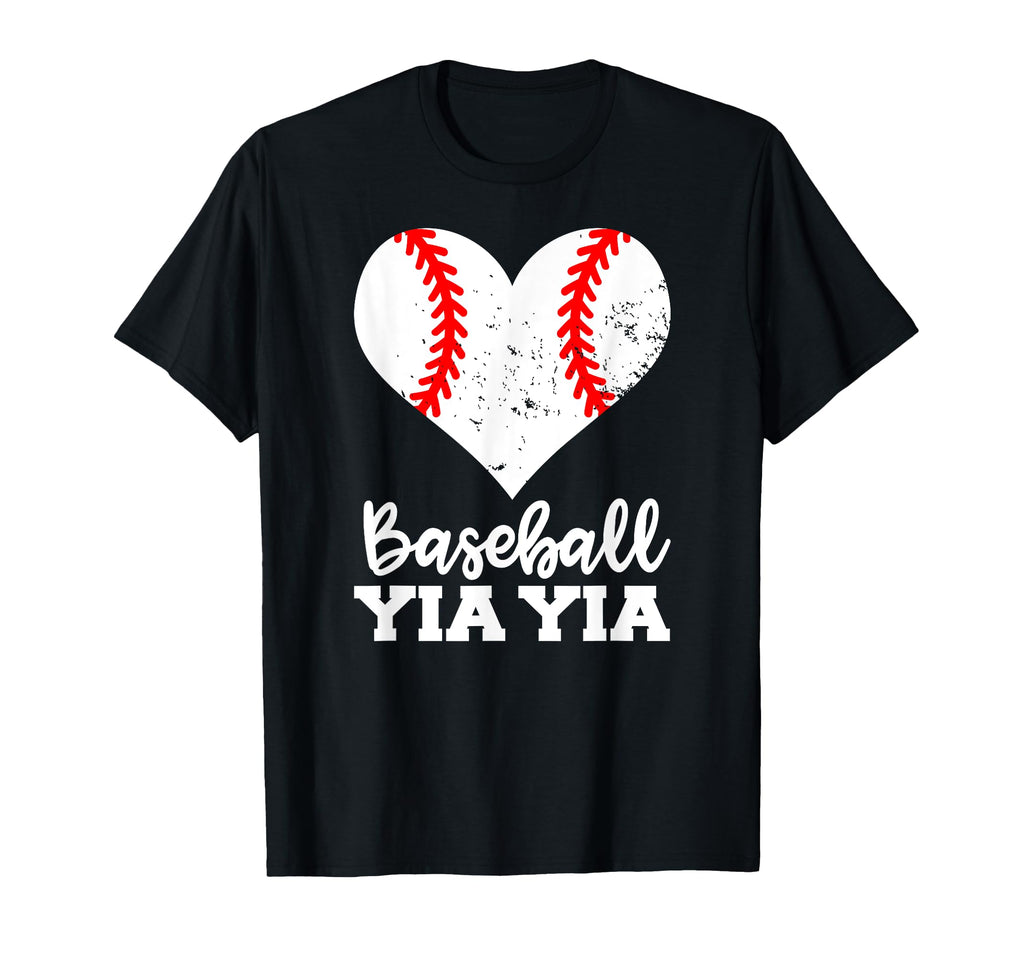 Baseball Yia Yia Funny Baseball Heart T-Shirt - Unique Graphic Men Women - T-Shirt, Sweatshirt, Hoodie