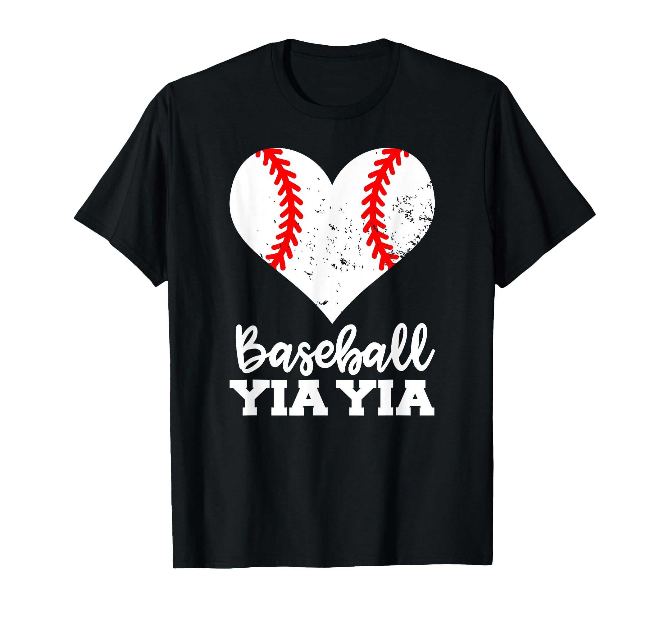 Baseball Yia Yia Funny Baseball Heart T-Shirt - Unique Graphic Men Women - T-Shirt, Sweatshirt, Hoodie