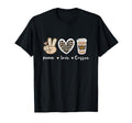 Leopard Peace Sign Love Coffee T-Shirt - Casual Everyday Wear Men Women - T-Shirt, Sweatshirt, Hoodie
