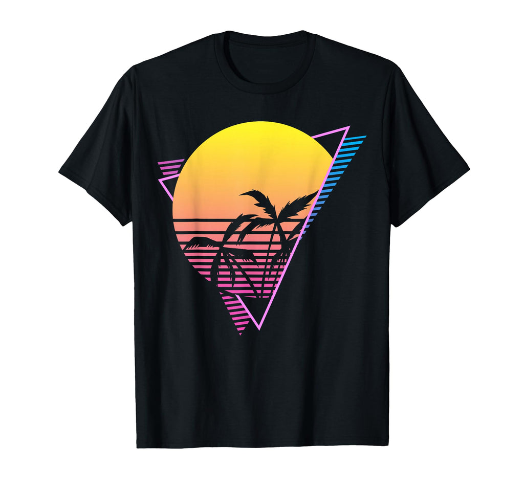 Sunset Palm Trees Synthwave T-Shirt - Aesthetic Graphic for Adults - T-Shirt, Sweatshirt, Hoodie