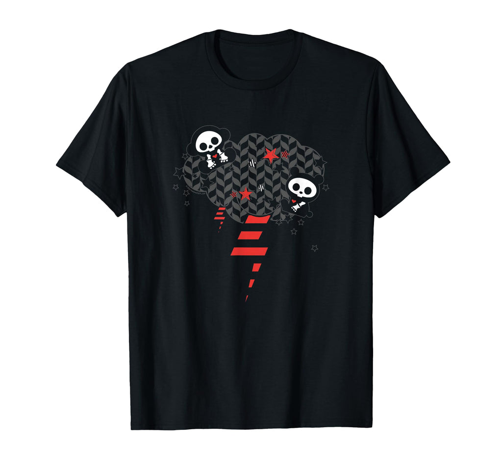 Skelanimals Panda Rocker Striped T-Shirt - Streetwear Style Men Women - T-Shirt, Sweatshirt, Hoodie