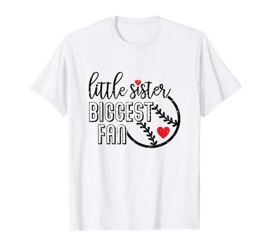 Little Sister Biggest Fan Funny T-Shirt - Aesthetic Graphic Unisex - T-Shirt, Sweatshirt, Hoodie