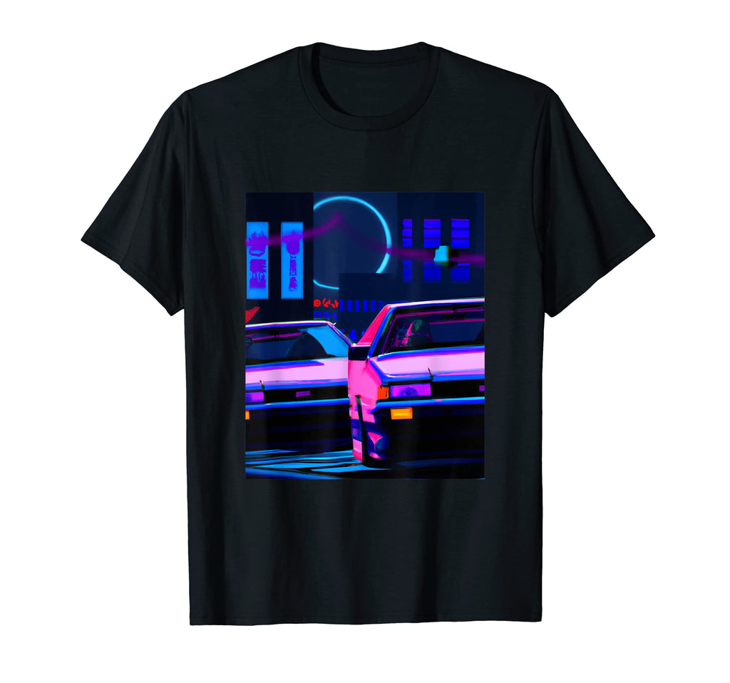 Vaporwave Car Synthwave City T-Shirt - Aesthetic Graphic for Adults - T-Shirt, Sweatshirt, Hoodie