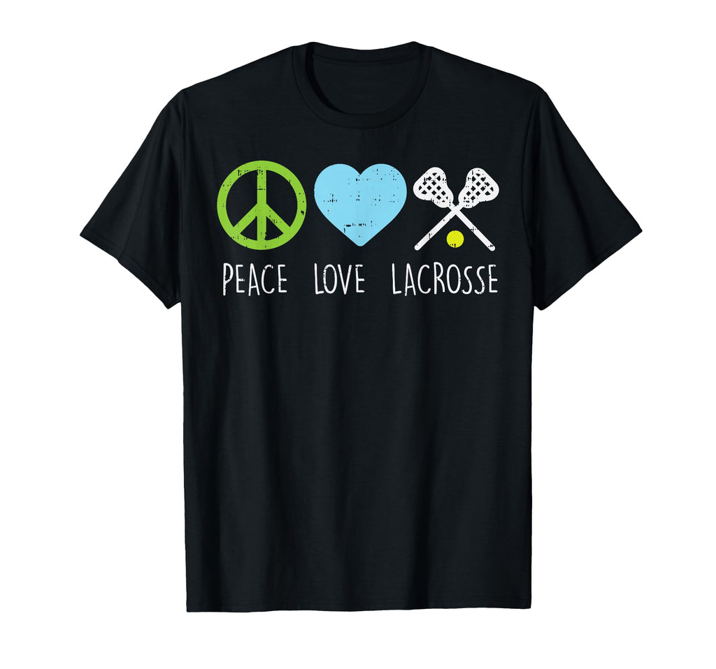 Peace Love Lacrosse Lax Player Goalie T-Shirt - Custom Art Print Unisex - T-Shirt, Sweatshirt, Hoodie
