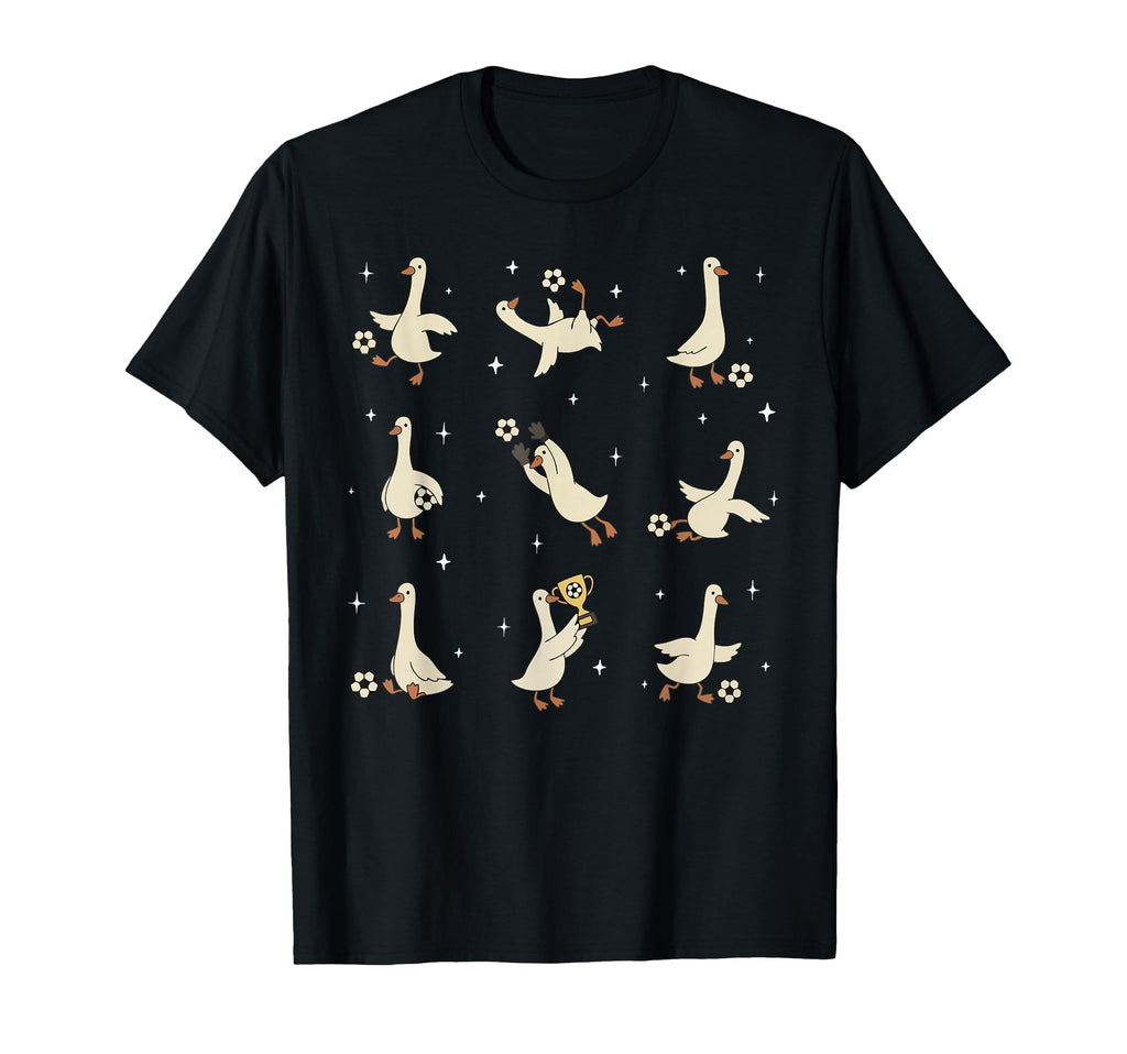 Funny Silly Goose Playing Soccer Team T-Shirt - Minimalist Print Unisex - T-Shirt, Sweatshirt, Hoodie