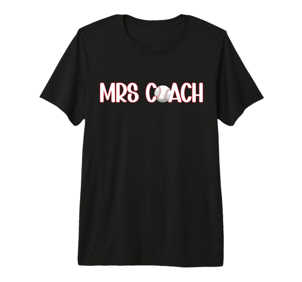 Mrs Coach Baseball Coach Wife T-Shirt - Minimalist Print for Adults - T-Shirt, Sweatshirt, Hoodie