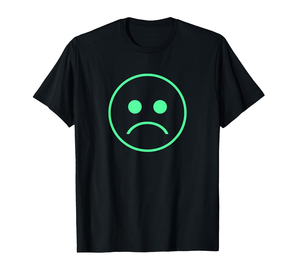 Frown Sadboi Sad Face Neon Green T-Shirt - Fun Novelty Design Men Women - T-Shirt, Sweatshirt, Hoodie