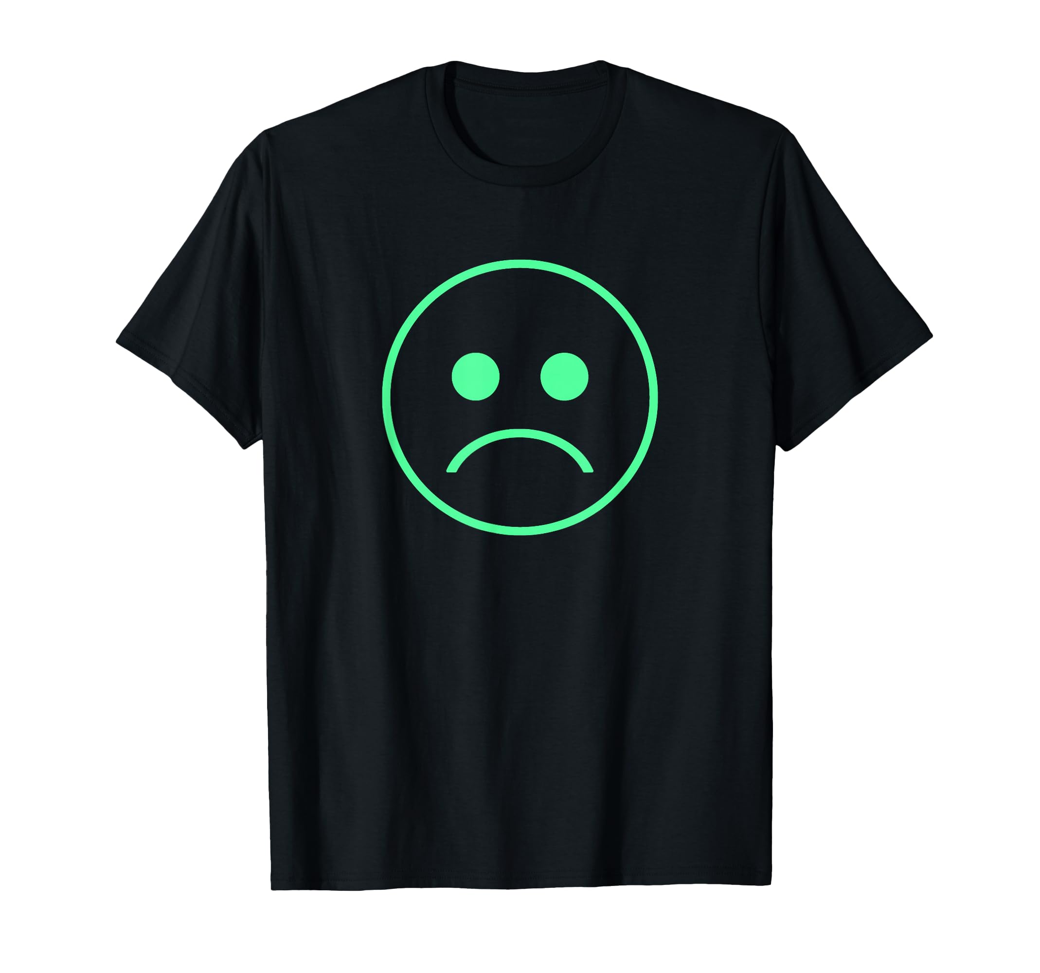 Frown Sadboi Sad Face Neon Green T-Shirt - Fun Novelty Design Men Women - T-Shirt, Sweatshirt, Hoodie