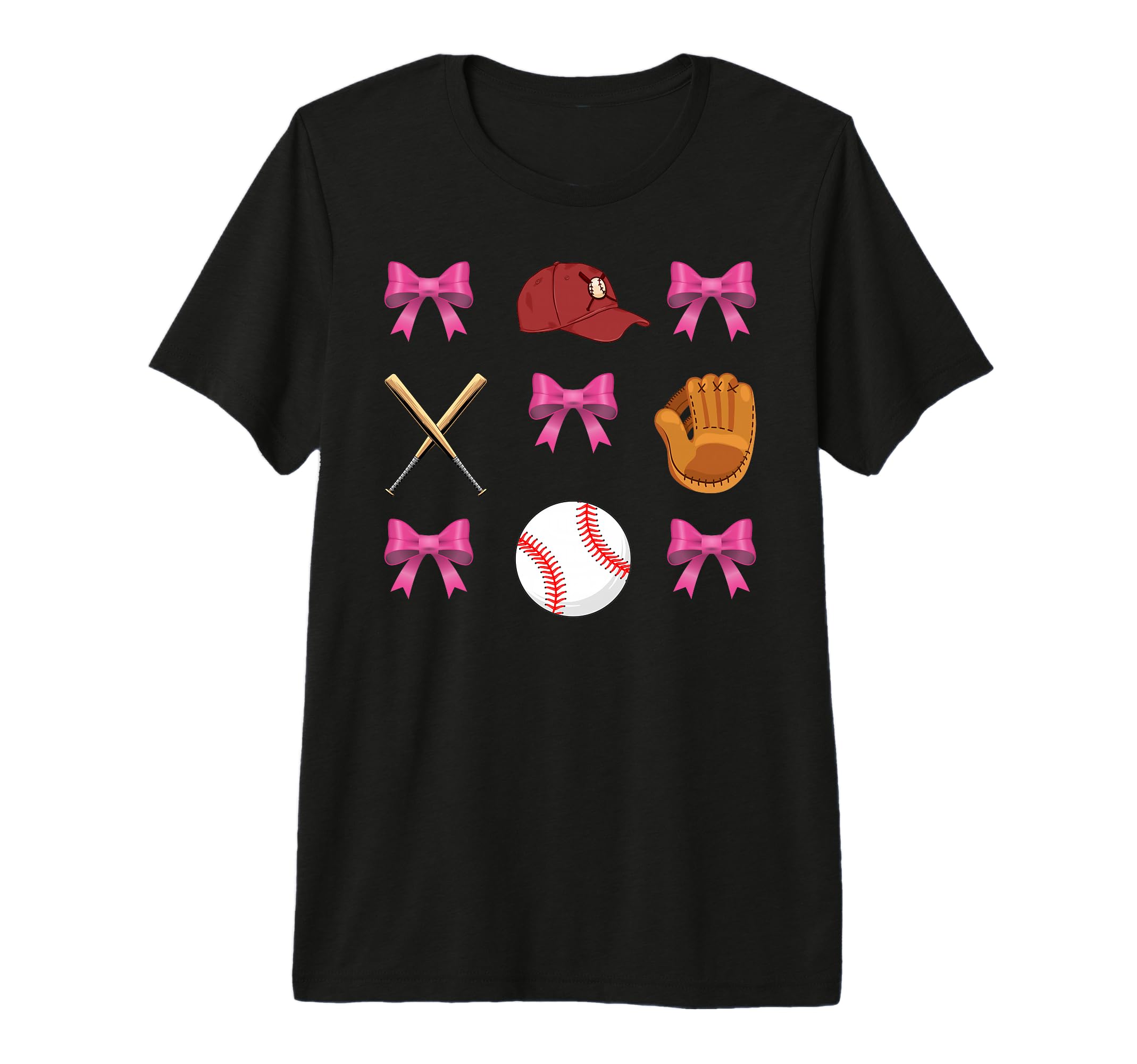 Baseball Mom Mama Coquette Bow Funny T-Shirt - Novelty Apparel for Adults - T-Shirt, Sweatshirt, Hoodie