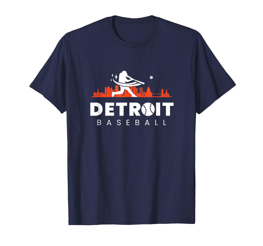 Detroit Baseball Minimalist Baseball T-Shirt - Unique Graphic for Adults - T-Shirt, Sweatshirt, Hoodie