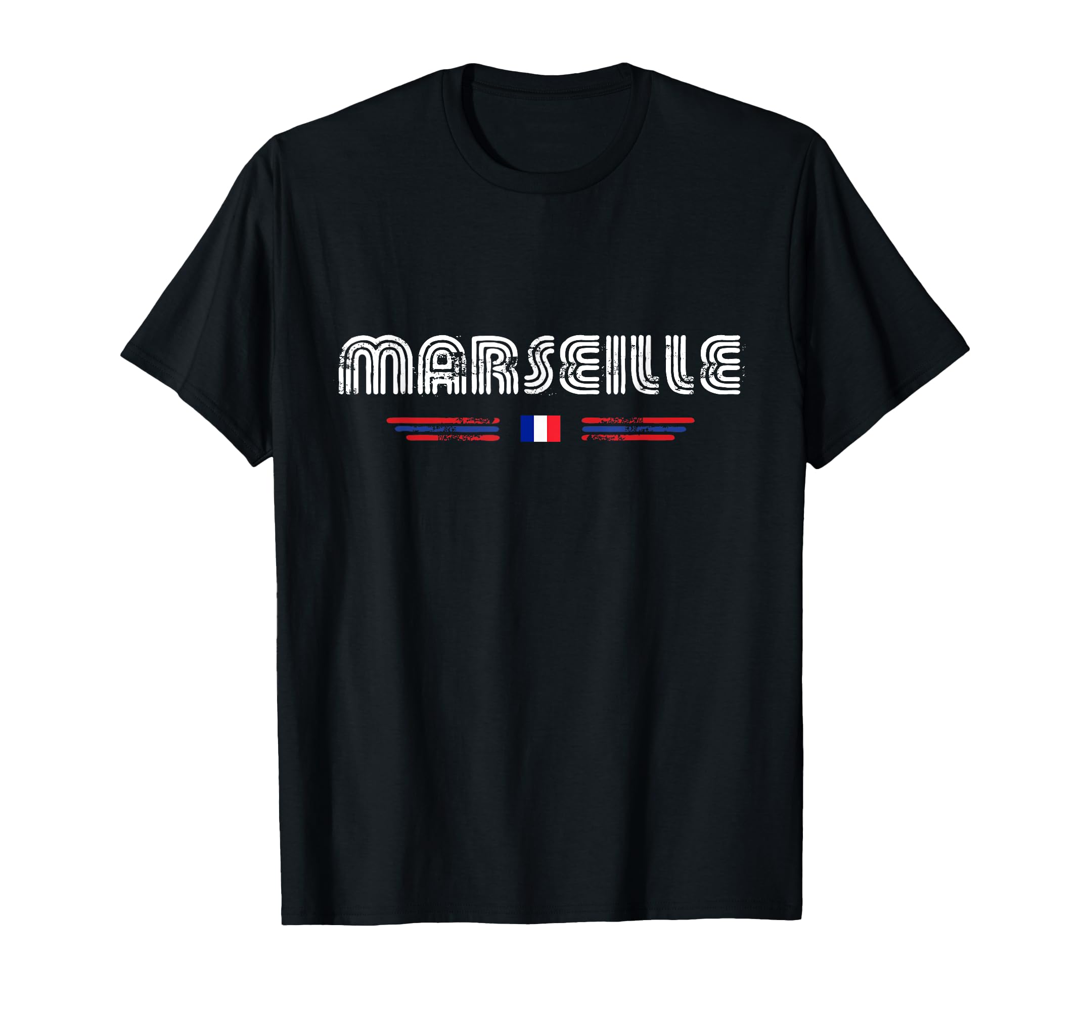 Marseille France 70S 80S Type T-Shirt - Custom Art Print for Adults - T-Shirt, Sweatshirt, Hoodie