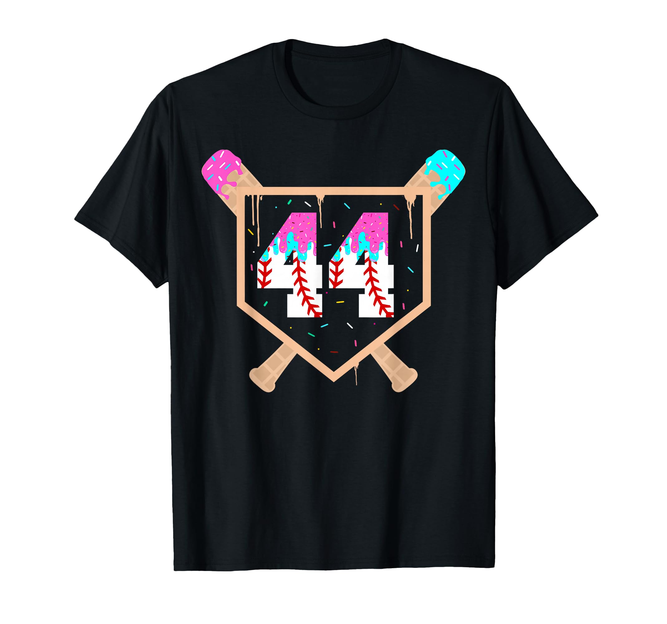 Baseball Ice Cream Drip Number 44 T-Shirt - Streetwear Style Men Women - T-Shirt, Sweatshirt, Hoodie