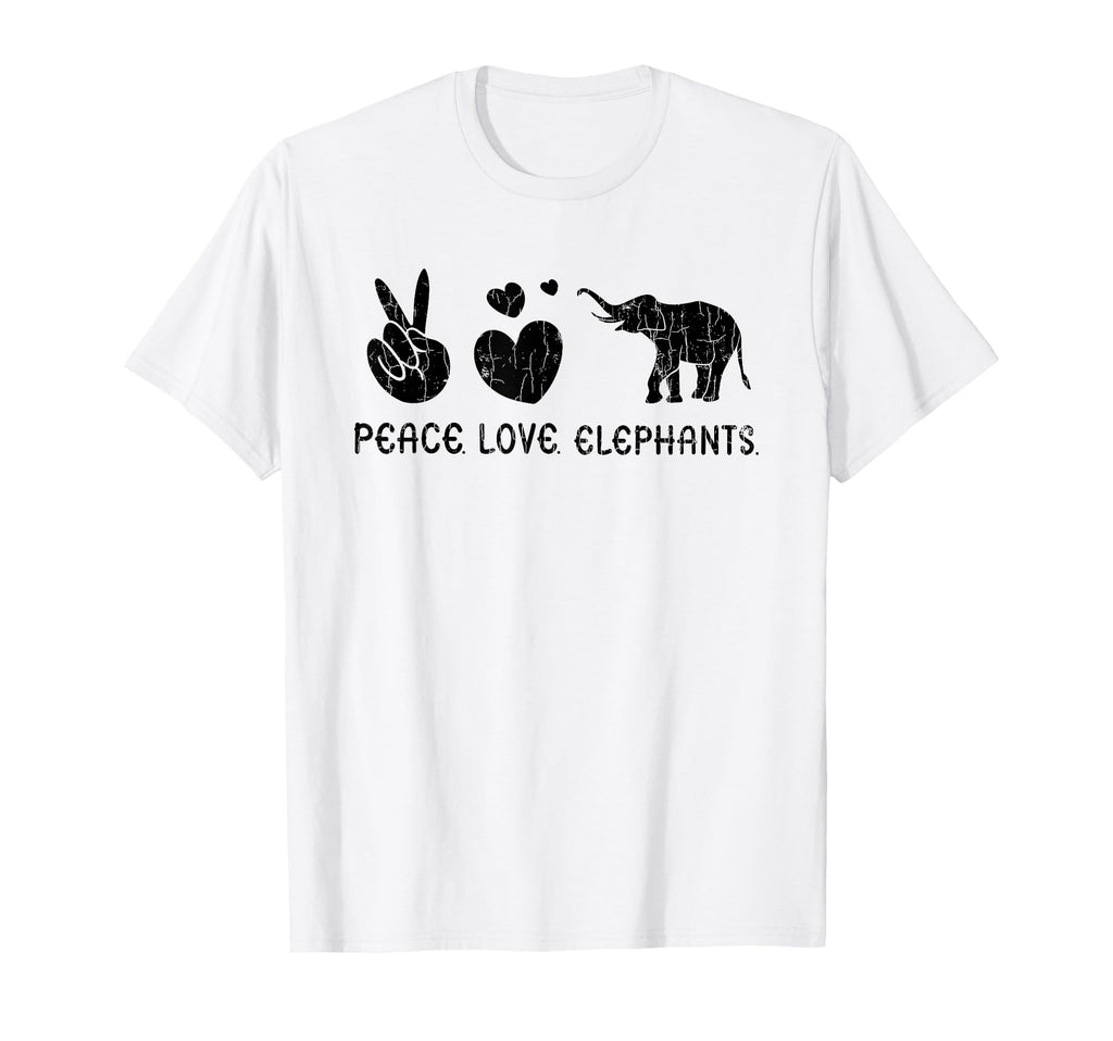 Peace Love Elephants Funny Elephant T-Shirt - Aesthetic Graphic Unisex - T-Shirt, Sweatshirt, Hoodie
