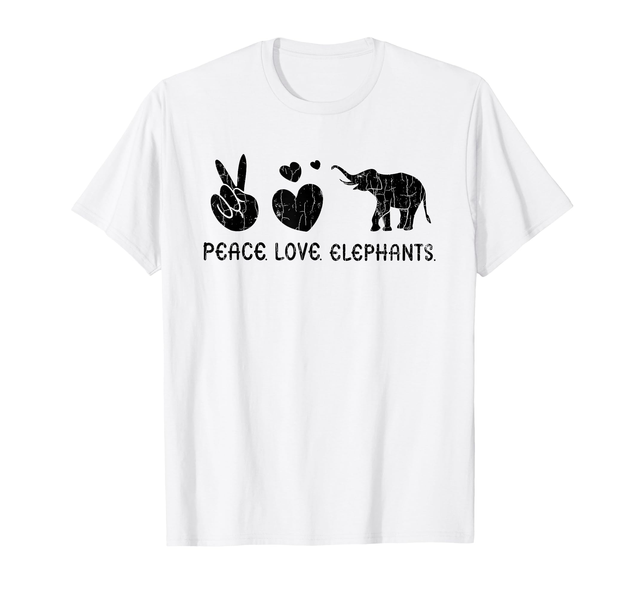 Peace Love Elephants Funny Elephant T-Shirt - Aesthetic Graphic Unisex - T-Shirt, Sweatshirt, Hoodie