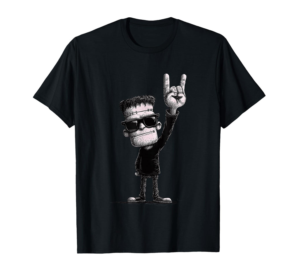 Rock Frankenstein Halloween T-Shirt - Streetwear Style Men Women - T-Shirt, Sweatshirt, Hoodie