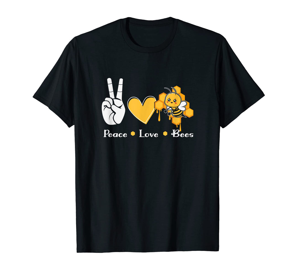 Bee Lover Bee Peace Love Bees Gift Hoodie - Streetwear Style Unisex - T-Shirt, Sweatshirt, Hoodie