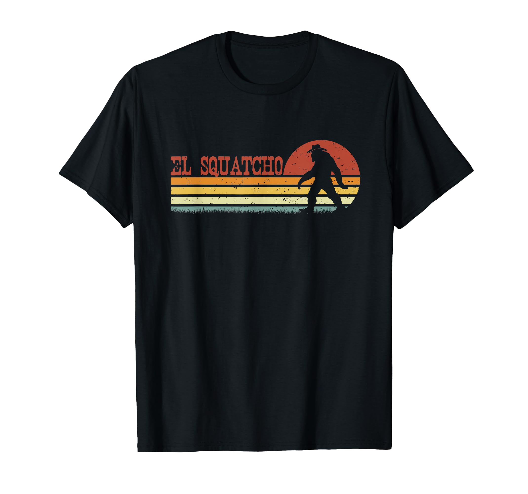 El Squatcho Funny Stripes Bigfoot T-Shirt - Novelty Apparel for Adults - T-Shirt, Sweatshirt, Hoodie