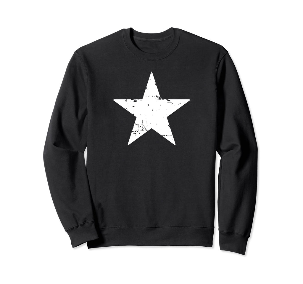 White Old Star Distressed Sweatshirt - Casual Everyday Wear for Adults - T-Shirt, Sweatshirt, Hoodie